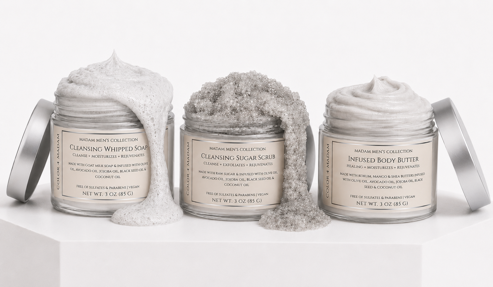 3 oz Luxury Discovery Collection | Body Butter, Sugar Scrub, Whipped Soap & Fragrance Sample